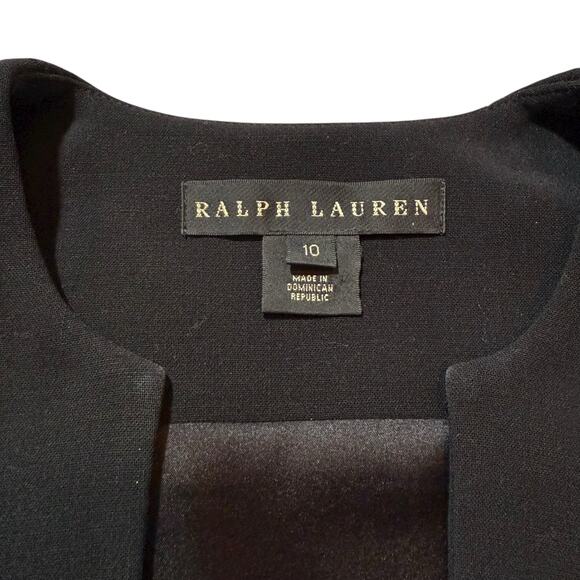 Ralph Lauren Black Label Wool Sheath Dress Square Notch Neck Black - Size 10 - Picture 3 of 11